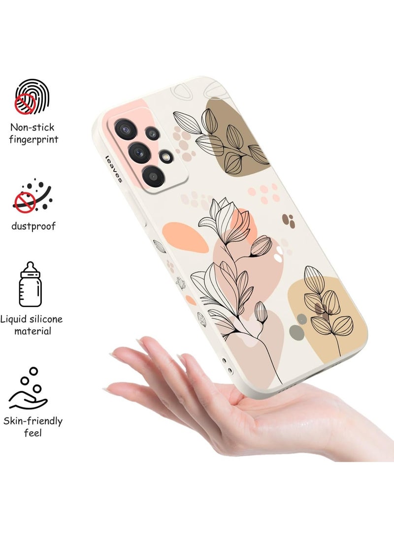Fekra for Samsung Galaxy A53 5G Case Creative Design Flower Pattern Slim Soft Silicone Protective for Galaxy A53 5G Cover - Morandi White - Image 4